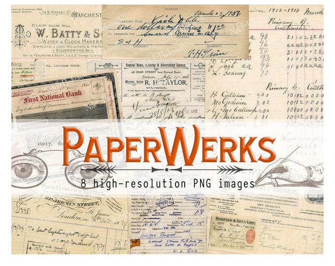 Paperwerks PNG Digital Kit Bookmakers Journal Pages Graphic Art 8 PNG ...