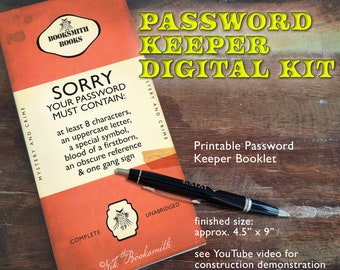 Password Keeper Digital Kit - Printable Password Book