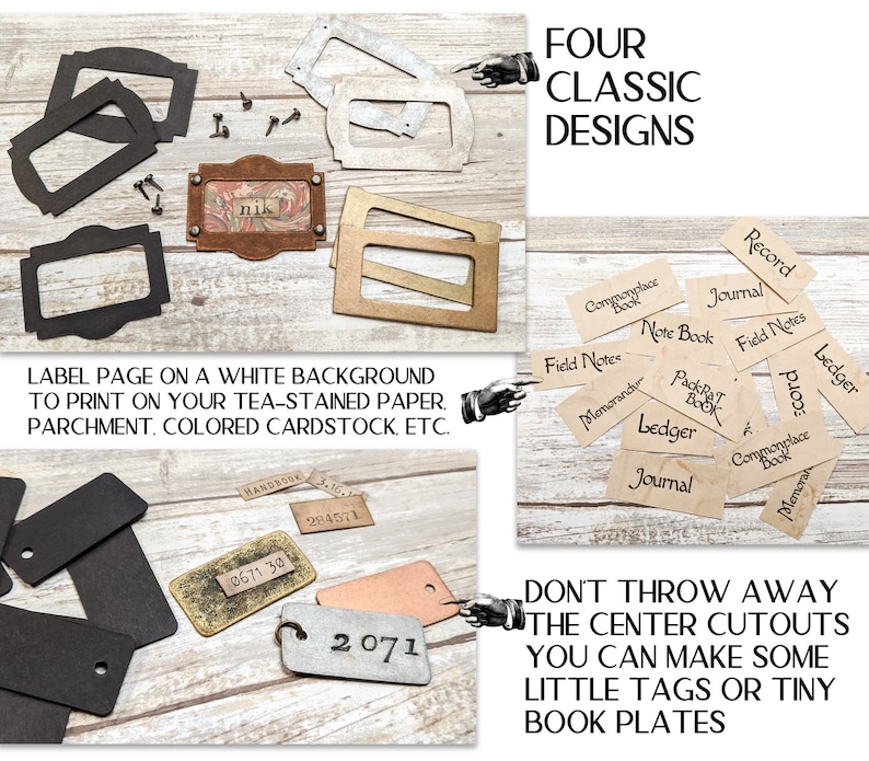 Book Cover Labels Kit for Die Cut Machines 4 Designs and Etsy UK