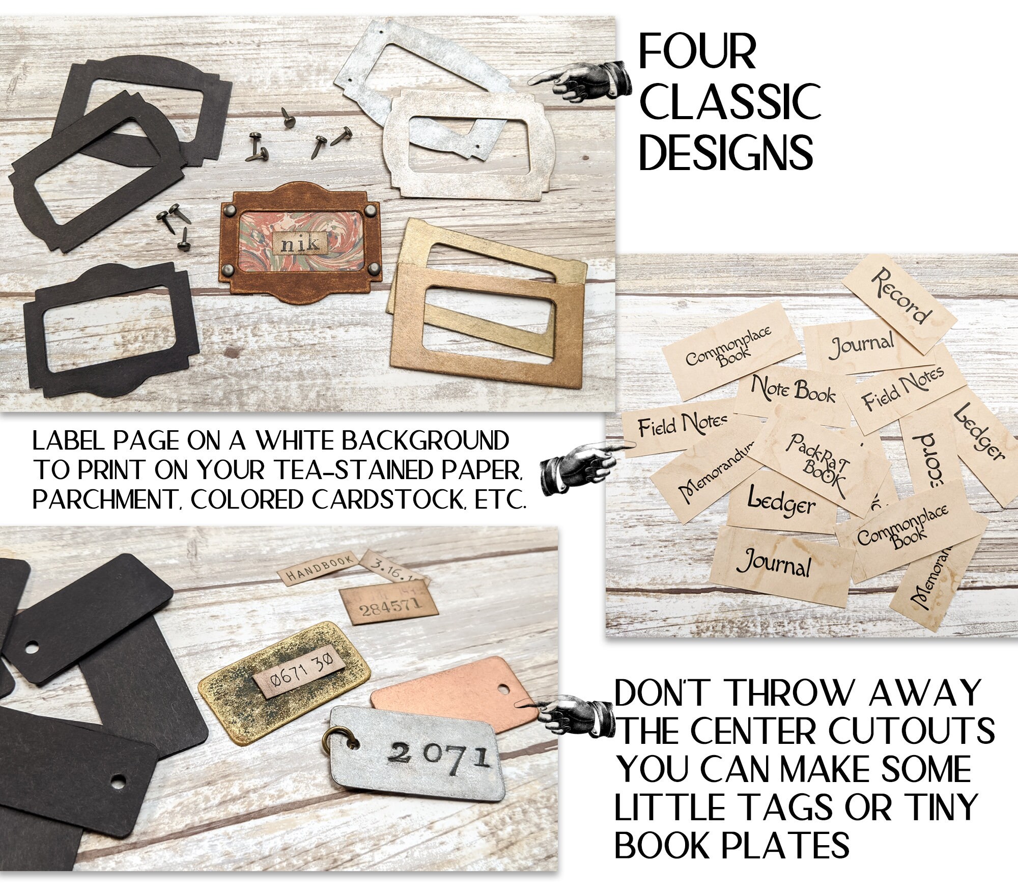 Book Cover Labels Kit for Die Cut Machines 4 Designs and Etsy