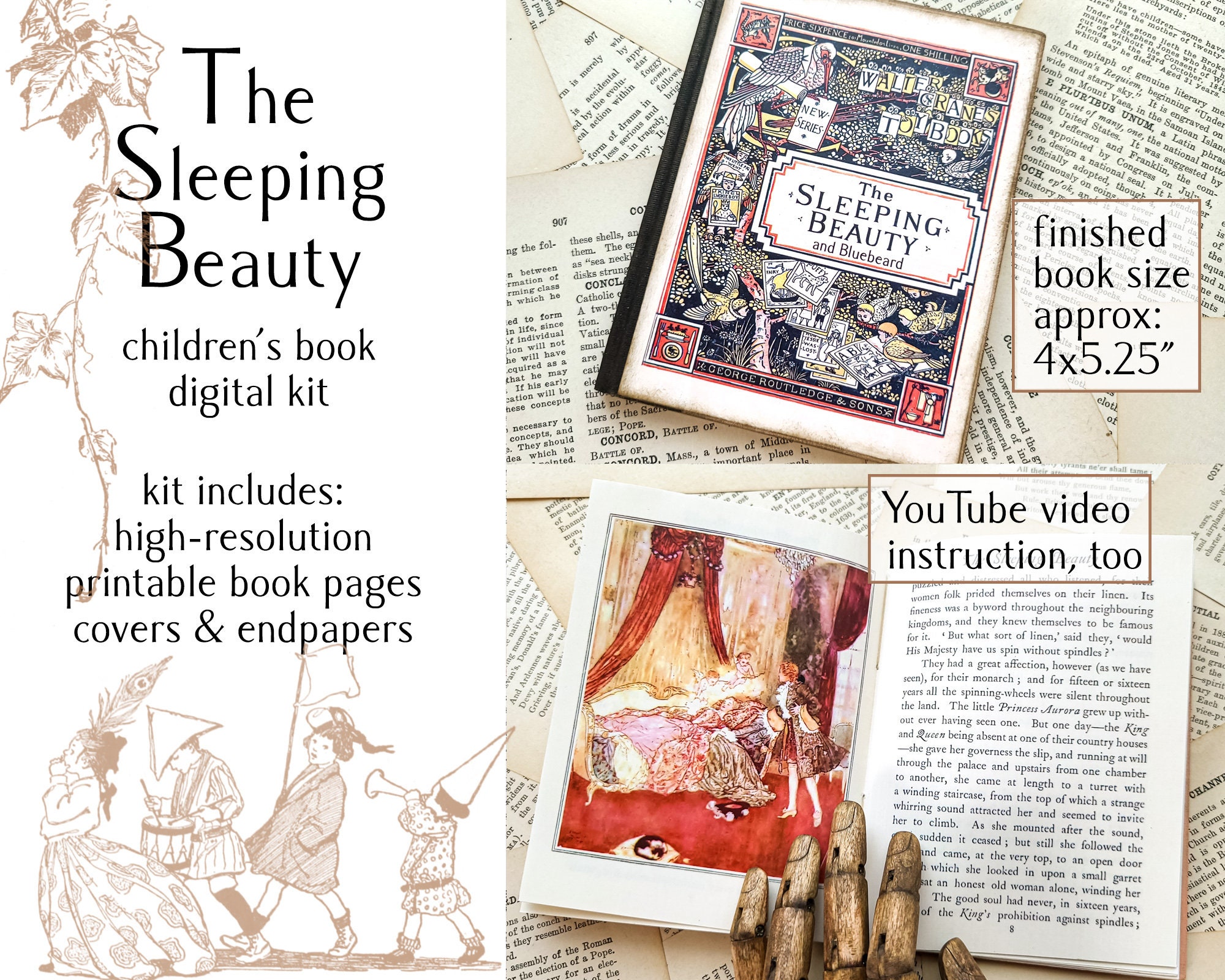 The Sleeping Beauty & Bluebeard Book Kit Digital Printable - Etsy