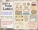 Lost and Found Labels - set of 29 assorted vintage printable labels (1 digital page) prints on US Letter and A4 
