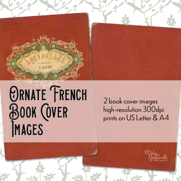 Ornate French Book Cover Images - Digital Book Cover Printable