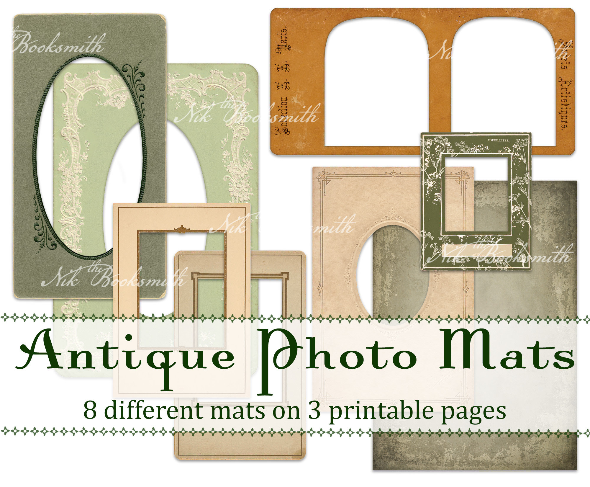 antique-photo-mats-8-designs-on-3-printable-pages-prints-on-us-letter-and-a4-etsy for Free Printable Picture Frame Mats Antique Photo Mats - 8 Designs on 3 Printable Pages - Prints on US Letter and A4 - Etsy for Free Printable Picture Frame Mats