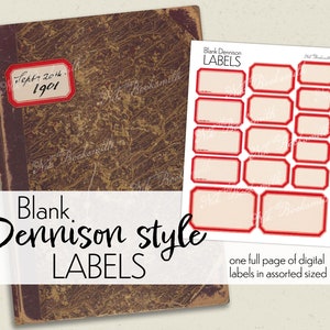 Blank Dennison style Labels Assorted Sizes Antique Ephemera Bookmakers Book Covers Albums 1 digital page image 1