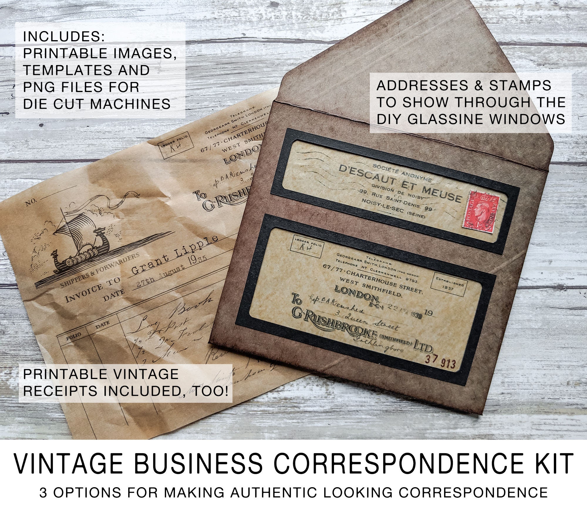 Vintage Business Correspondence Kit 3 Design Options With Etsy