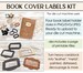 Book Cover Labels Kit for Die Cut Machines - 4 Designs and Printable Titles - PNG SVG JPEG - for Bookmakers. Planners, Albums, File Drawers 