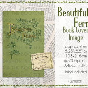 Bellissime felci - Copertina del libro digitale stampabile con etichetta bonus!