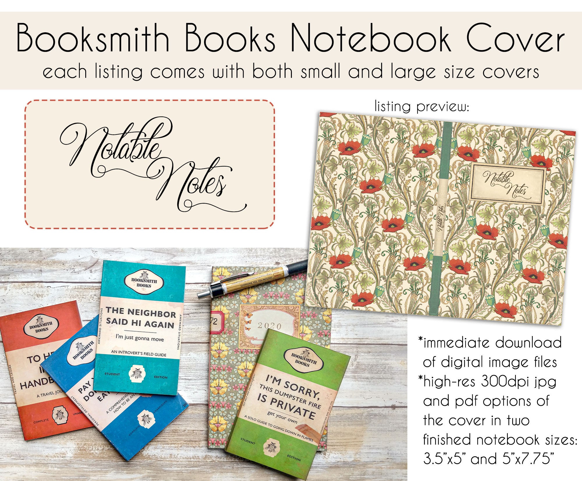 Notable Notes Notebook Cover Kit 2 Cover Sizes Etsy Australia
