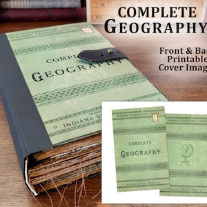 Volledige geografie - Printables voor digitale boekomslagen voor en achter