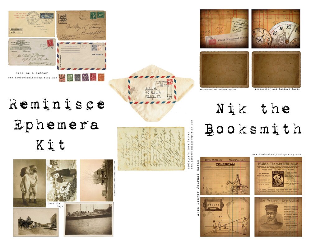Digital Vintage Journal Ephemera Kit - Reminisce - Perfect for journa…