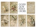 Golden Glow French Orchids - Journal Cards - Antique Ephemera - books -  journals - albums - scrapbooks - mixed media  (2 digital pages) 