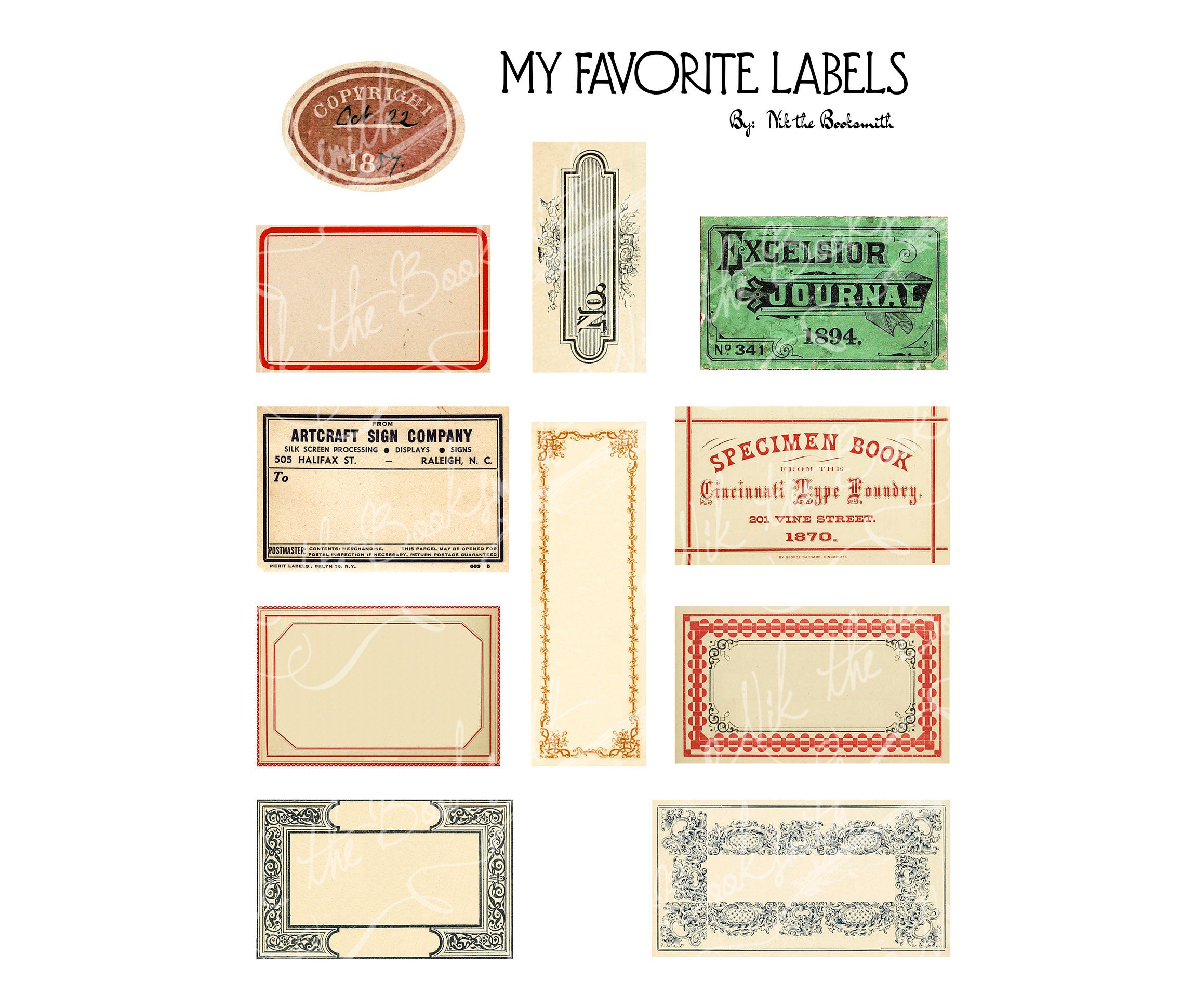 My Favorite Labels Antique Ephemera Bookmakers Book image picture