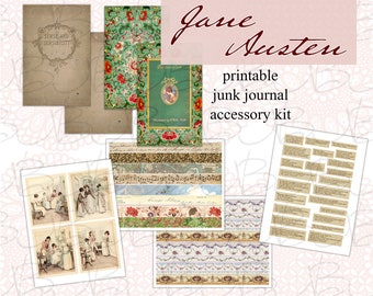Jane Austen Junk Journal Digital Accessory Kit