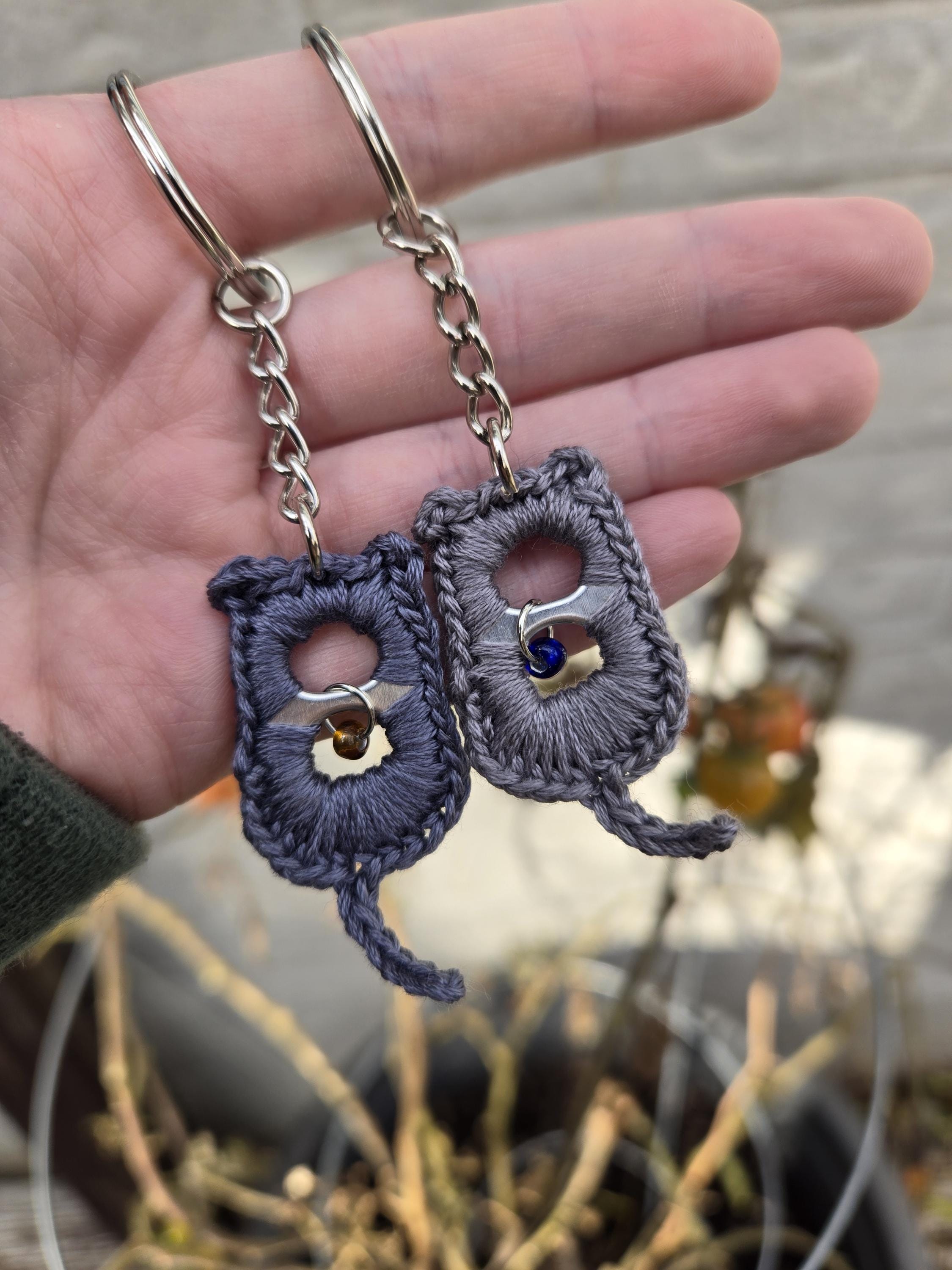 Crochet Cat Pull Tab Keychains - Etsy