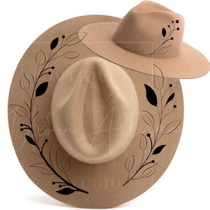 Hat Burning Stencil, Leaf Half Wreath