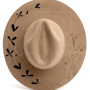 Hat Burning Stencil, Lotus Flower