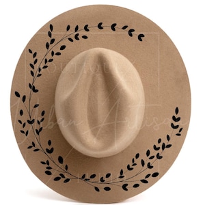 Hat Burning Stencil, Tiny Leaf Wreath