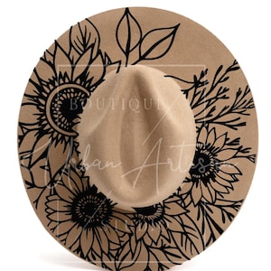 Hat Burning Template, Sunflower frame