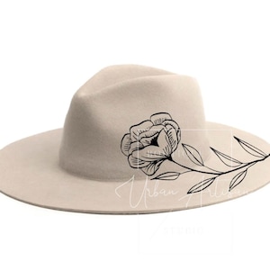 Hat Burning Stencil, Double Sided Floral