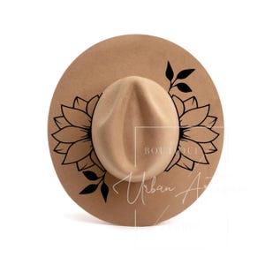 Hat Burning Stencil, Split Sunflower