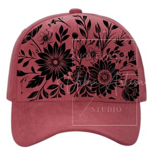 Baseball Hat Burning Stencil, Wildflowers