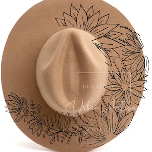 Hat Burning Stencil, Wildflowers