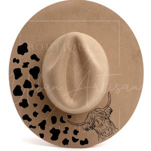 Hat Burning Stencil, Highland Cow