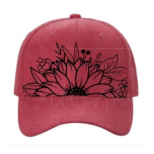 Baseball Hat Burning Stencil, Sunflower