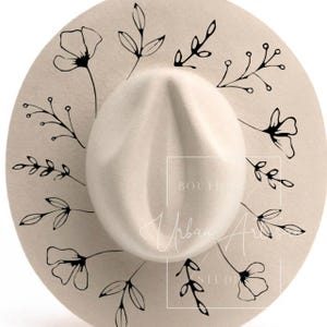 Hat Burning Stencil, Floral Border
