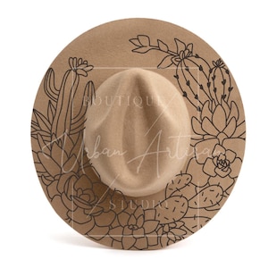 Hat Burning Template, Cactus Wreath