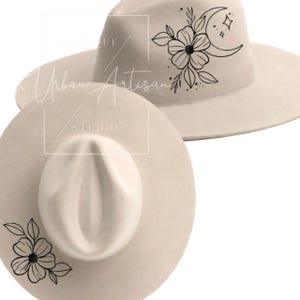 Hat Burning Stencil, Flowers + Moon