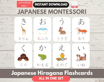 Japanese Montessori Flashcards First Words Study Japanese Vocabulary ...