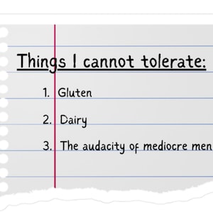 Funny Gluten-Free Sticker: Sarcastic Food Allergy Vinyl Decal