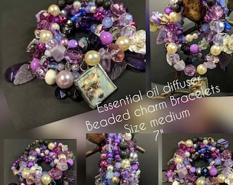 Boho beaded charm bracelet handcrafted stack wildflower gift jewelry ETSY