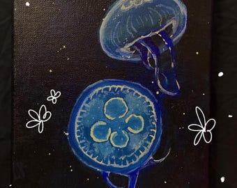 Acrylic Jellyfish Painting: “untitled”-“8x10” on canvas board
