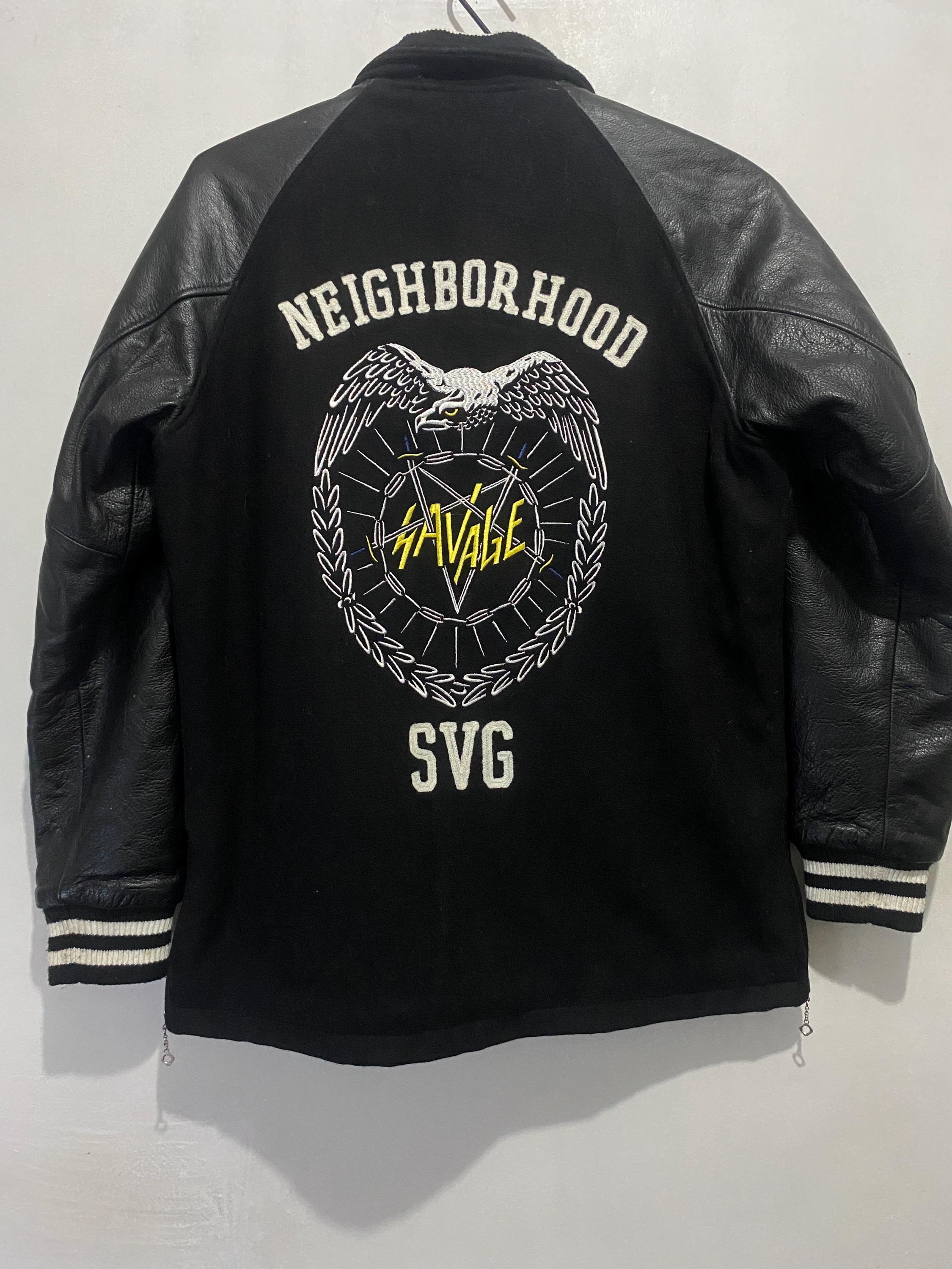 Neighborhood X SVG Archives Leather Jacket - Etsy Israel