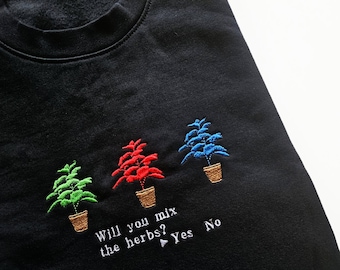 Healing Herb Embroidered Sweatshirt/Hoodie