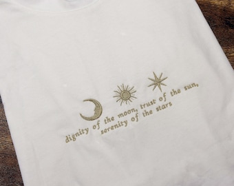 Moon, Sun, Star Embroidered T-Shirt