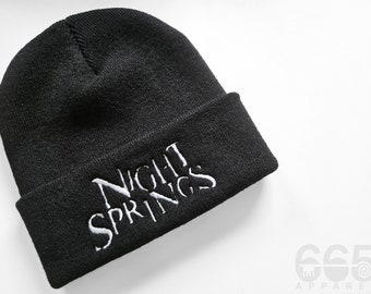 Night Springs Embroidered Beanie