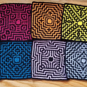 Ensemble de 10 motifs de crochet en mosaïque image 1