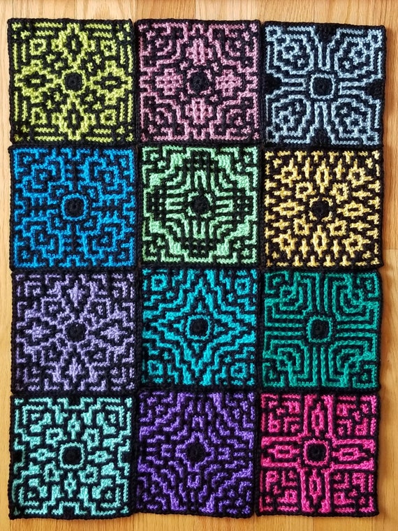 Flora Collection: Set of 12 Mosaic Crochet Patterns 