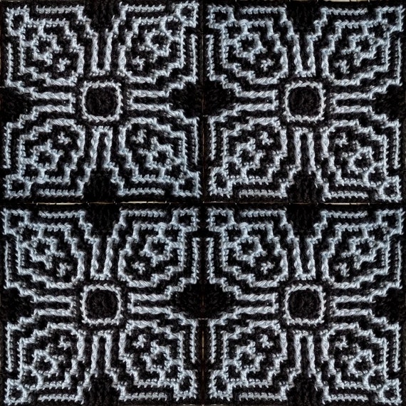 Flora Collection: set of 12 mosaic crochet patterns