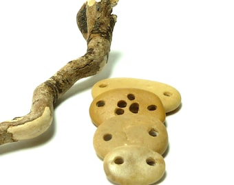 Beach Pebble Links River Rock Jewelry Beads diy Stoneware Stone Connectors Large Button Natural Earth Beachstone PUPPY PAW