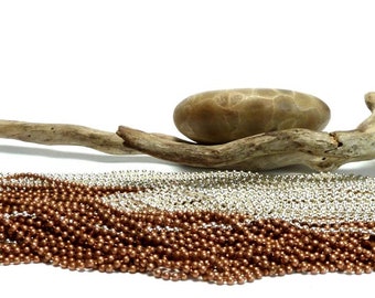 COPPER Plated 1.5 mm Ball Chains 22 Inch Necklace Beach Stone Jewelry Supplies Findings