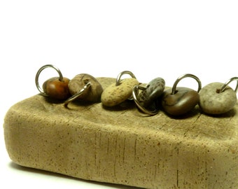 JUNGLE BOOK Genuine Drilled Beach Stones Charm Wheels Beads Pebbles Fossils Lot Multi Patterned Supporting Cast Organic Jewelry