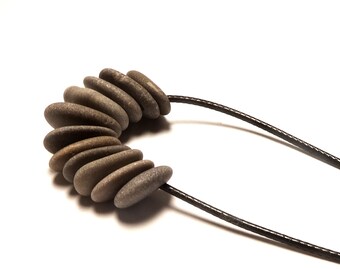 Eleven Hand Drilled Beach Pebbles Stones Natural Lake Finds Supplies for Jewelry Beading Gray Storm Palette LAKE EFFECTS