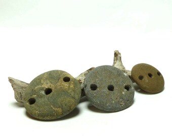 Beach Pebble Links River Rock Jewelry Beads diy Stoneware Stone Connectors Large Button Natural Earth Beachstone SHAGBARK