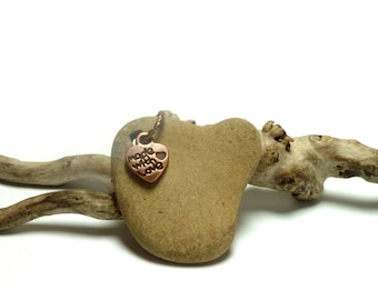 Genuine Drilled Beach Stone Jewelry Making Bead Pendant Pebble Rocks Shore River Rock Upcycled Natural Stone ABSTRACT HEART