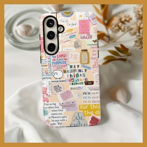 Christian Tough Phone Case, Religious Scripture Case Cover Fit for iPhone 15 14 13 12 11 X, Galaxy S24 S23, Christian Bible Verse Phone Case